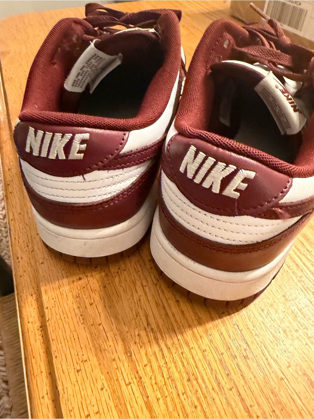 Nike Men’s Low-Top Sneakers in Maroon and White